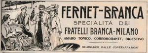 ADVERTISEMENT 1909 FERNET BRANCH MILAN BROTHERS BITTER BRANCH CAR HOLIDAY - Picture 1 of 1