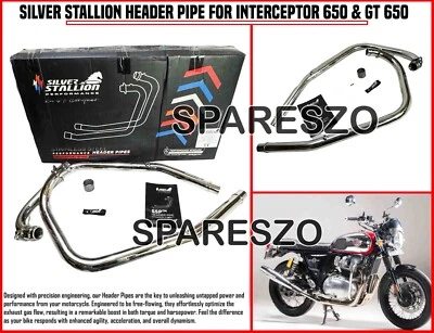SILVER STALLION HEADER PIPE FIT FOR ROYAL ENFIELD INTERCEPTOR 650 & GT 650 - Imagen 1 de 4