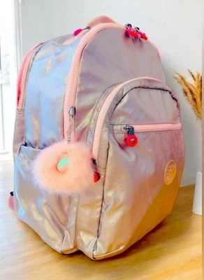 Металлический рюкзак для ноутбука Kipling Seoul большой 15 дюймов лед серебристый met - Изображение 1 из 4