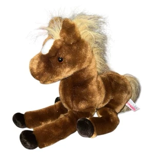 Douglas Cuddle Toys Trail The Chestnut Horse Peluche Etiqueta Rosa De Colección 12” - Imagen 1 de 10