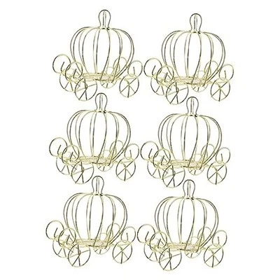 Caja de dulces de calabaza, decoración dorada de carro de calabaza 6 piezas Foto 1 de 4