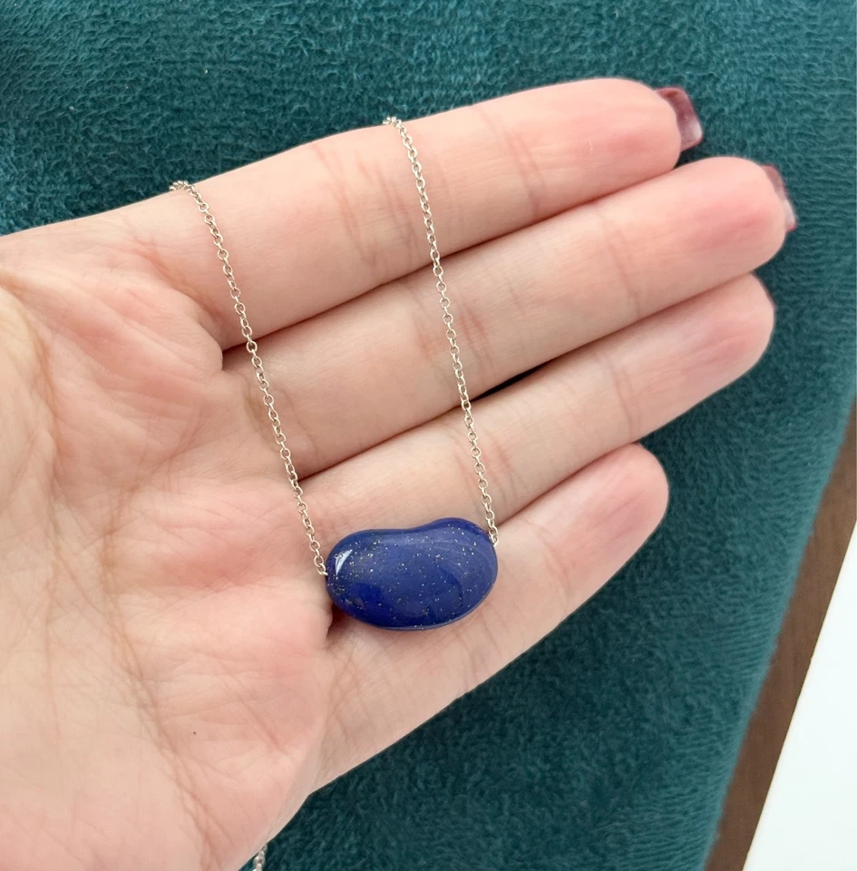 Collar Tiffany & Co. Elsa Peretti Lapislázuli Plata Esterlina Frijoles 16" Foto 1 de 4