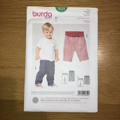 New Burda Sewing Pattern Kids Baby Pants Trousers No. 9359 - Image 1 of 3
