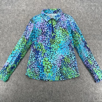 IBKUL Golf Tennis 1/4 Zip Pullover Shirt S Printed Long Sleeve Mesh Sleeves - Image 1 of 4