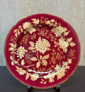 Wedgwood Bone China 11" Teller rot & gold floral vergoldet England - Bild 1 von 6