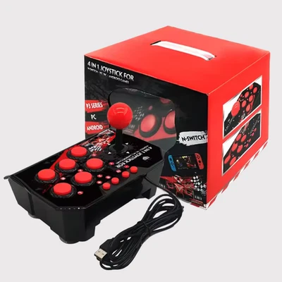 Arcade Fighting Stick 4-in-1 Retro Game Controller USB Wired Joystick Station - Image 1 of 4