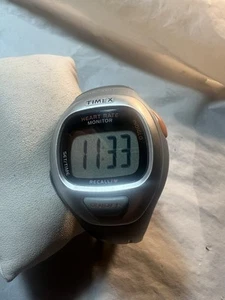 timex heart rate monitor,indigo,w8, WR30M., unisex,Grey Tone, rubber band - Picture 1 of 6