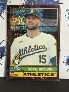 2025 Topps Heritage #292 Seth Brown Chrome Magenta Sparkle Refractor - Athletics - Bild 1 von 2