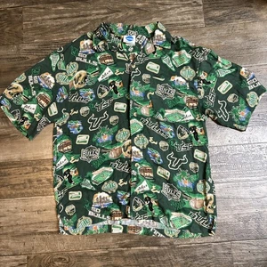 USF Mens Hawaiian Green Shirt VF Imagewear NCAA University of South Florida - Picture 1 of 6