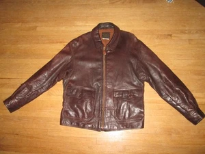 Vintage AVIREX US Navy Bureau of Aeronautics G braune Leder Bomberjacke ~ 46 - Bild 1 von 9