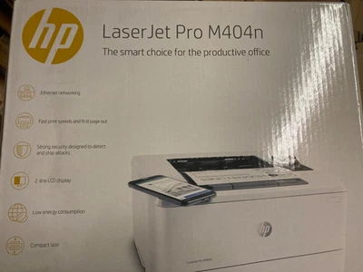 NEW HP LaserJet Pro M404n W1A52A A4 Network USB Mono Laser Printer (INC VAT) - Image 1 of 3