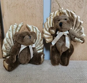 Brown Bear Moveable Limb Angel Ornament - Picture 1 of 2