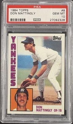 Topps #8 Don Mattingly 1984 radiocontrol novato PSA 10 GEMA como nuevo Foto 1 de 2