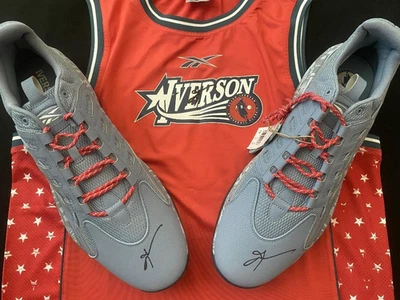 ALLEN IVERSON AUTOGRAPHED IVERSON CLASSIC CUSTOM SHOES AND JERSEY - Image 1 of 4