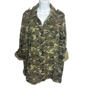 Torrid Womens Camouflage Print Military Anorak Jacket Plus Size 1 Grunge - Picture 1 of 8