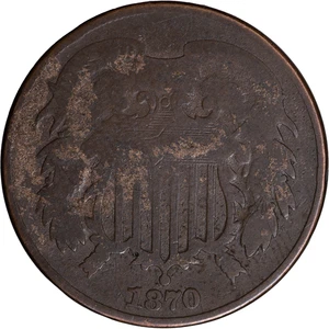 1870 Two Cent Piece ~ Good Details - Picture 1 of 2