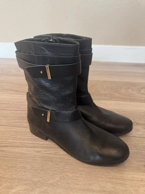 Женские черные кожаные сапоги Ann Taylor размер 9 - Изображение 1 из 4