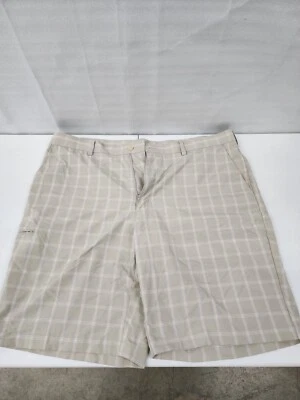 GRAND SLAM Men's Flat Front 100% Polyester Plaid Golf Dress Shorts  Size 40 - Imagem 1 de 4