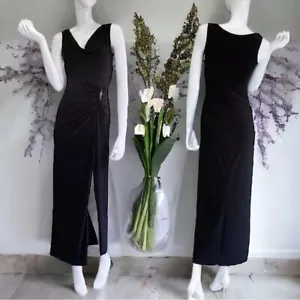 NEW Cache 90’s Y2K Maxi Length Dress with Silver Side Broach Women’s Size 6 - Picture 1 of 8