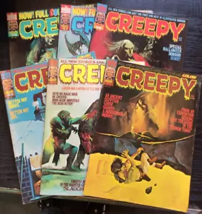 6 BOOK LOT CREEPY MAGAZINE #56 57 58 59 60 61 WARREN PUBL 1973 HORROR - Picture 1 of 13