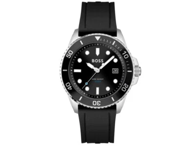 Reloj para hombre Hugo Boss Ace esfera negra correa de silicona acero inoxidable 43 mm 1513913 Foto 1 de 3