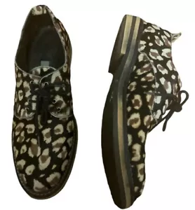 Oxford MIISTA LONDON pelo de becerro estampado de leopares, Oxford estampado animal, talla 8 - Imagen 1 de 7