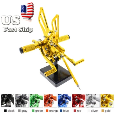 Juego de estriberas traseras de stock de EE. UU. para Suzuki GSXR600/750/1000 2000 2001 2002 2003 2004 Foto 1 de 4