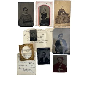 Antiguo Grupo de Fotografía Victoriana Lote 6 Tintes Daguerrotipo Dorado Mate - Imagen 1 de 14