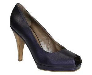Marni Women's open toe high pumps in Violet metallic leather Size UK 7 - IT 40 - Picture 1 of 4