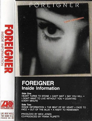 FOREIGNER INSIDE INFORMATION CASSETTE ALBUM Pop Rock, Arena Rock, Hard Rock - Image 1 of 4