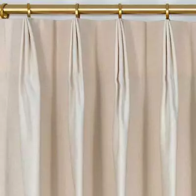Custom Drapes - Pleated & Lined - 7 oz. Cotton Duck Natural - 1 Pair / 2 Panels - Image 1 of 4