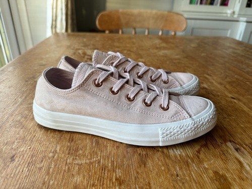 DONNA CONVERSE ROSA SCARPE DA GINNASTICA STRINGATE UK 4 SCARPE BASSE PELLE NABUK