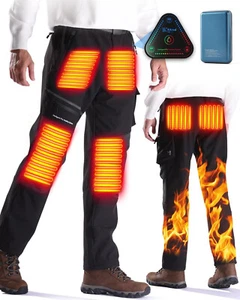 Axnol Unisex Small Heated Waterproof Winter Snow Pants W/ 20000 mAh Battery Pack - Picture 1 of 10
