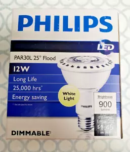 NEW PHILIPS LED 12W DIMMABLE WHITE LIGHT 12PAR30L/F25 3000 DIM AF RO - Picture 1 of 9