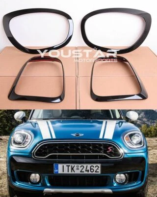 UK STOCK 4 embellecedores de faros y luces traseras negros brillantes para MINI Nuevo COUNTRYMAN F60 - Imagen 1 de 4