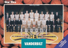 Vanderbilt University NIT Tournament Champions  Star Pics  1990 Basketball Card