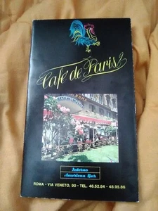 1970s/1980s CAFE DE PARIS Bar Restaurant (Original Menu) Rome, Italy  - Bild 1 von 12