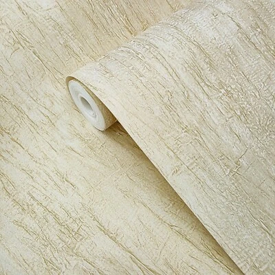 Faux crushed silk crinkled fabric wallpaper Ivory gold metallic wallcoverings 3D - Image 1 of 4