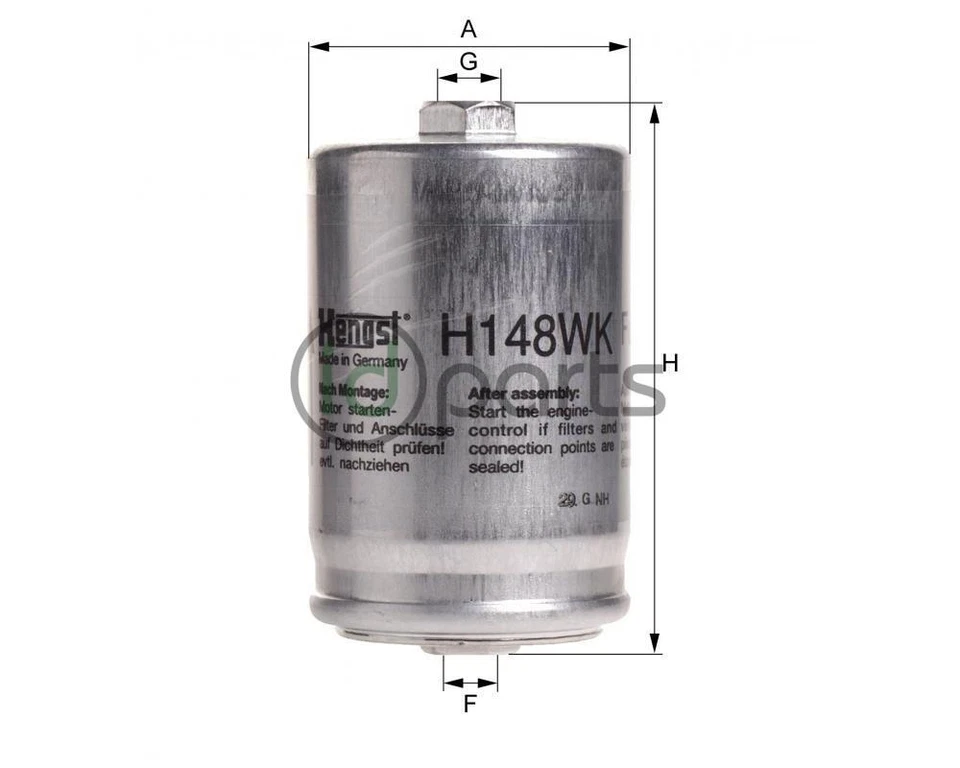 Топливный фильтр Hengst H148WK VW Passat Audi A4 A6 A8 S4 S6 S8 90 - Изображение 1 из 1