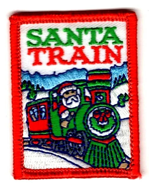 SANTA TRAIN Iron On Patch Holidays Santa Claus  - Image 1 of 1