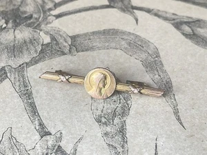 Charmante Broche ancienne Vierge Marie en plaqué or Murat - Broche religieuse - Imagen 1 de 2