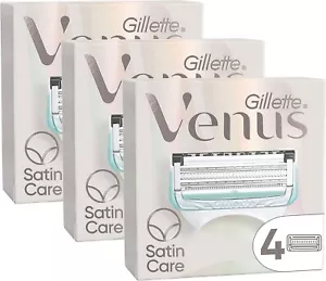 Pack 12 Blades ""Gillette VENUS"" Satin Care Pubic Skin & Hair Refills Razor - Picture 1 of 7