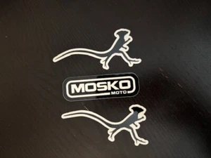 MOSKO MOTO Motorcycle STICKER BLACK 3.5"X1" 3PC SET - Picture 1 of 1