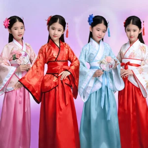 Chinese Traditional Children Hanfu Dance Costumes Stage Dress Dance Costume Gift - Picture 1 of 22