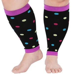 Plus Size Compression Leg Sleeves for Women& Men 15-20mmHg Wide Calf Knee Hig... - Picture 1 of 7