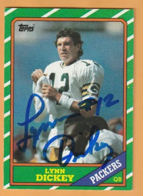 Lynn Dickey Green Bay Packers AUTO Signed 1986 Topps Osawatomie Kansas State 3N - Image 1 of 2