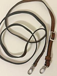 Brighton purse Strap ONLY Crossbody Long Thin Silver Adjustable Patent Brown - Picture 1 of 9