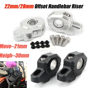 Abrazadera de extensión de manillar desplazado de 7/8" 1 1/8" elevadores de manillar para Honda Yamaha - Imagen 1 de 14