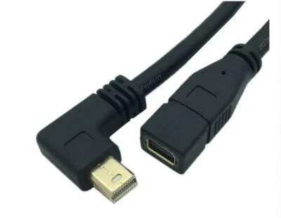 Mini Display Port Male to Female 4K Video Extension Cable 0.3m - Right Angle - Image 1 of 4