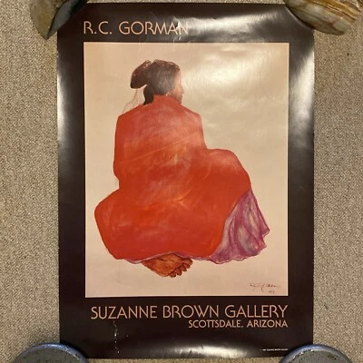 Cartel RC Gorman indio americano sentado rojo Angelina Suzanne marrón bellas artes Foto 1 de 4